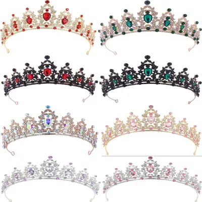 Multi Color Rhinestone Bridal Crown for Women