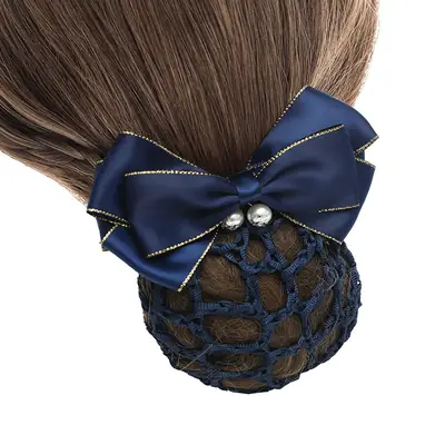 Black Bow Hairpin Set for Flight Attendant Staff