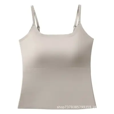 Women's Black Camisole with Full Coverage Bra Pads Large Bust Smaller