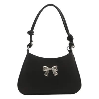 Black Bow Shoulder Bag for Women 2024 Spring Summer