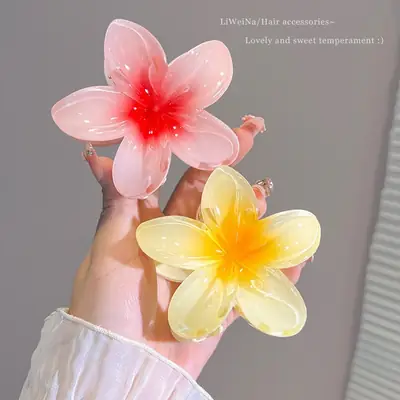 Women's Egg Flower Hairpin with Back of Head Half Tie Clip