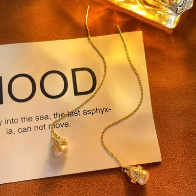 Copper Plated Pearl Earrings for Women