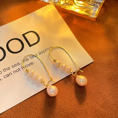 Copper Pearl Earrings for Women