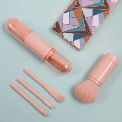 Pink Silicone Makeup Brush Set of 4