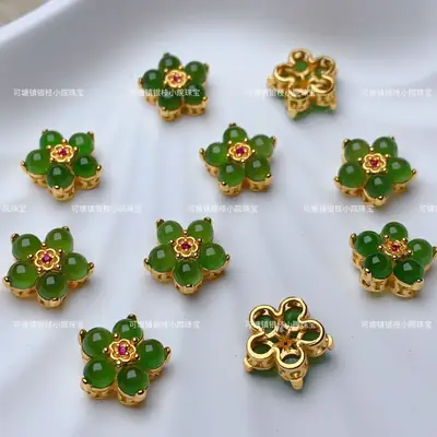 Green Floral S925 Silver Bracelets with Jaquard