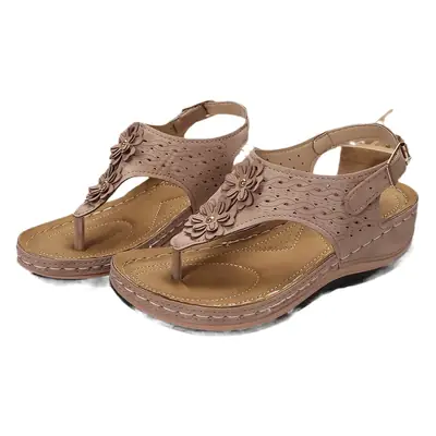 Black Cross-Border Flower Slip-On Sandals Large
