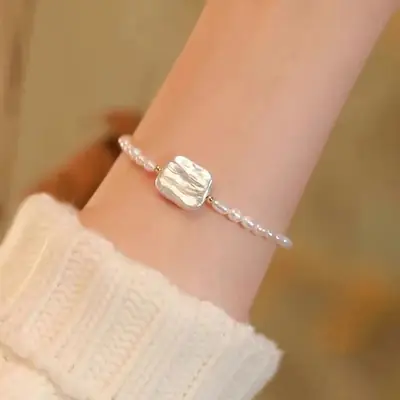 Freshwater Pearl Bracelet for Women Square Design