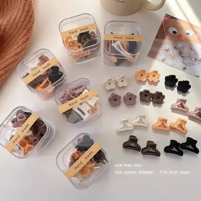 Milk Curry Storage Box Ten Pack Grab Clip Mini High Pony Tail Hair Grab Side Small Bangs Clip Princess Hair Clip