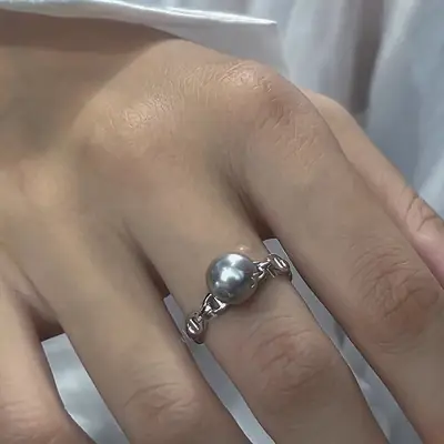 18K Gold Plated Pearl Ring Adjustable Female Niche Design
