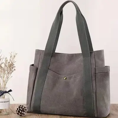 New Women's Canvas Shoulder Bag Large Capacity College Student