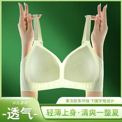 Women's Seamless Ice Silk Bra Fixed Cup Anti-Walking