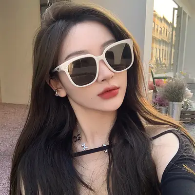 Women Sunscreen Blush Glasses Gradient Sunset Pink Square Frame