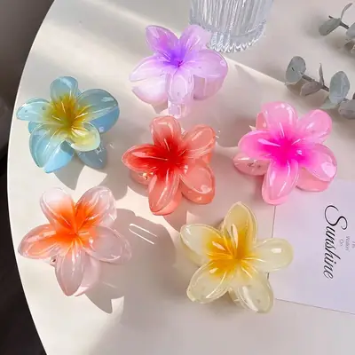 Orange Flower Hair Clips for Girls and Women
