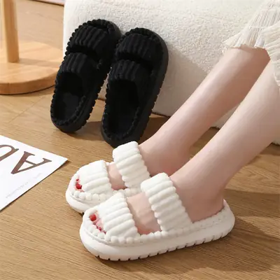 Cross-border New Corduroy Cotton Slippers Women's Household Wholesale Spring and Autumn Home Warm Indoor EVA Thick Bottom Cotton Slippers