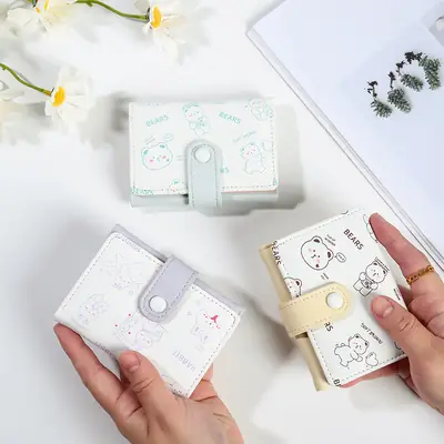 Cute Cartoon Bear Wallet for Women Girls Multi Card Coin