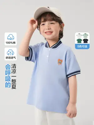 Right European Boys Polo Shirt Short Sleeve Summer Kids