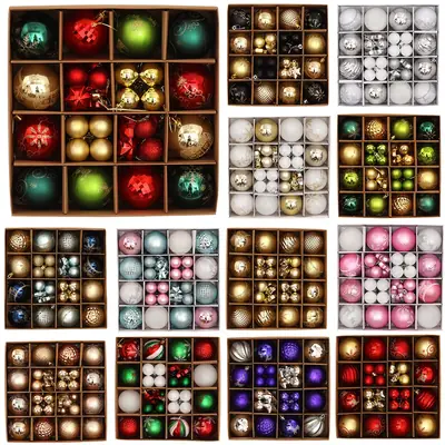 New Christmas Ball Decor Set 44pcs Painted Plated 6cm