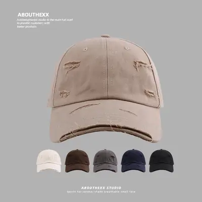 Men Ripped Baseball Cap Grey Unisex 2024