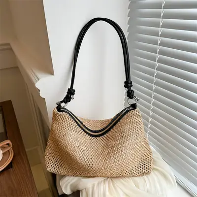 Beach Straw Shoulder Bag 2024 Western Style