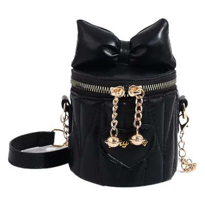Korean Bow Chain Crossbody Bag Women Black 2024