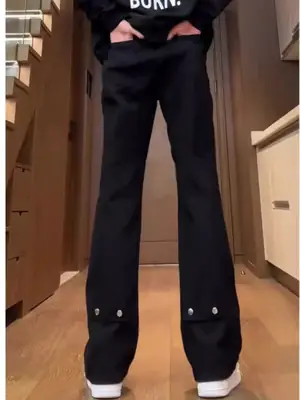 Men's Black Machete Slim Fit Jeans with Yellow Sneakers