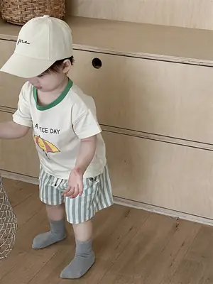 Kids Striped Shorts T-Shirt Set Summer 2025