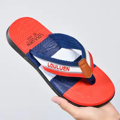 Men's Red Blue EVA Beach Flip Flops Non-Slip