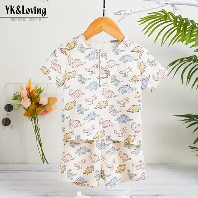 Boys Printed Dinosaur Shorts Set Baby Casual 2-Piece