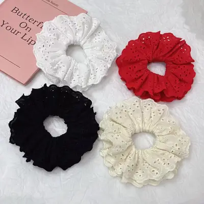 White Lace Hair Ring for Girls Elegant Hair Accessory
