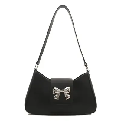 Silver Bow Shoulder Bag for Women 2024