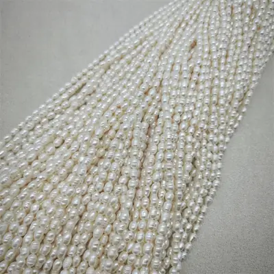 Freshwater Cultured Pearl Beads 4-5mm Rice Shape