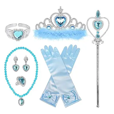 Princess Elsa Crown Set for Girls Purple Crystal Accessories