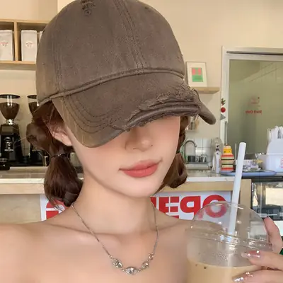 Coffee Retro Baseball Cap Wide Brim Duck Cap