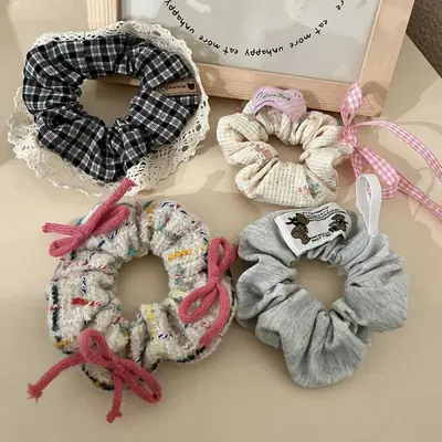Korean Style Hair Loop Creamy Sweet Girl Lace