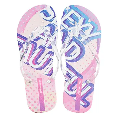 Hotmarzz Women's Jelly Printed Flip Flops Pink Summer