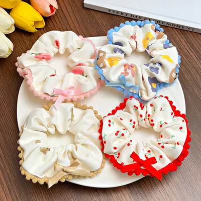 Sweet Bear Hair Loop for Girls Cute Bow Pony Tail