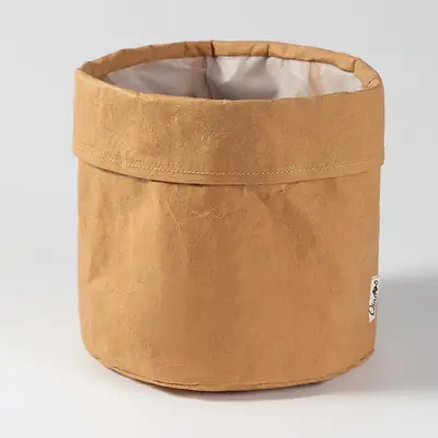 Washed Kraft Paper Makeup Brush Storage Bucket
