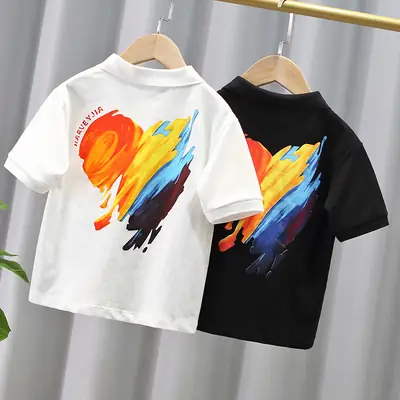 Boys Korean T-Shirt 2025 Summer Cotton Loose Fit