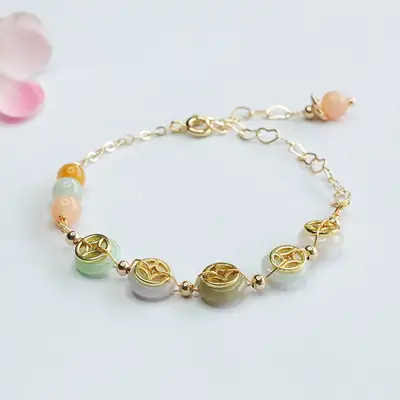 Guan Yu Jade Copper Coin Peace Bracelet