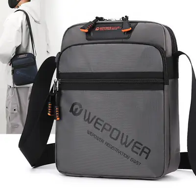 Men's Black Shoulder Bag Large Capacity Crossbody