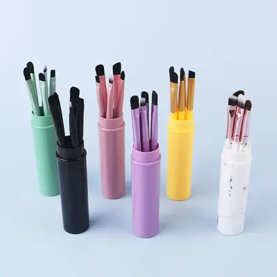 Aluminum Tube Makeup Brush Set Full 6-Piece Portable