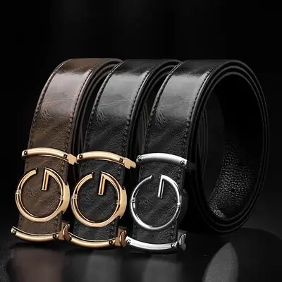 Men's Brown Crocodile Leather Belt with Gold Buckle
