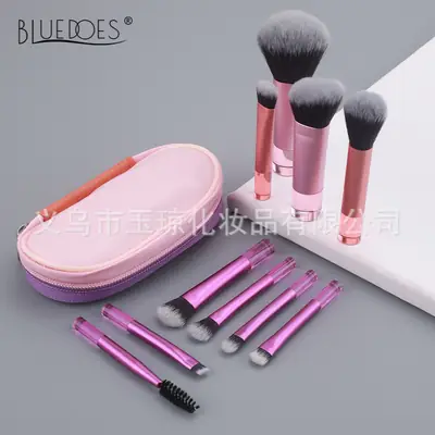 10-Piece Mini Makeup Brush Set with Crystal Handles