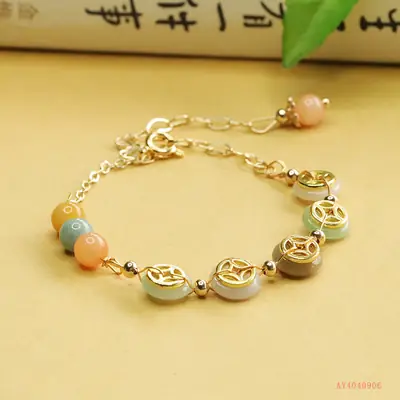 Jade Copper Coin Peace Bracelet for Women