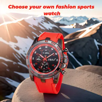 Orange Silicone Cross-Border Men's Quartz Watch