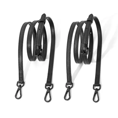 Black Leather Single Shoulder Crossbody Strap Adjustable