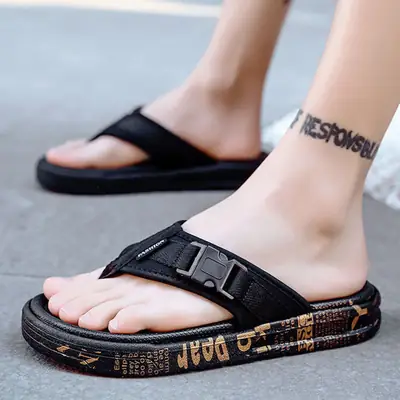Men's Black Jordan Brand Sandals Summer Beach Flip Flops