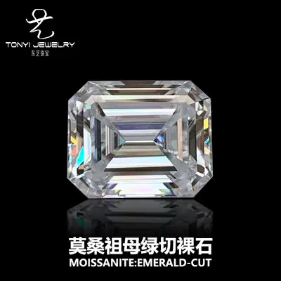 Moissanite Bare Stone Emerald DEFGH Net VVS1