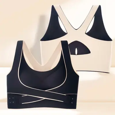 Cross Buckle Shockproof Push Up Sports Vest Bra Plus Size