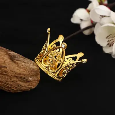 Golden Crown Cake Decoration for Kids Birthday Party